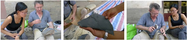 1.��ѧ��ָ��Ԥ����Ƭ��λ�ã�2.�ӽ�ҳ��ʯ���ϰ��µĴ�ʯƬ��3.��¹��������ҳ�Ҵ�ʯƬ��