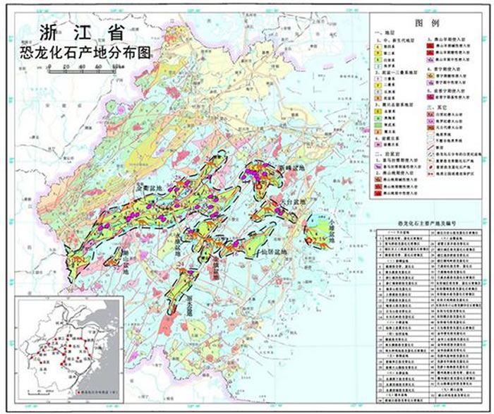 �㽭ʡ������ʯ���طֲ�ͼ