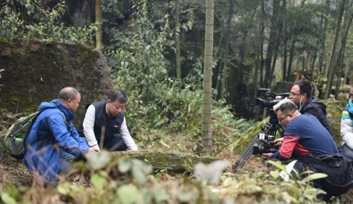 中央电视台科教频道(CCTV—10)《地理·中国》栏目摄制组探秘古蔺恐龙脚印化石