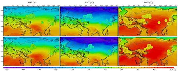 ŷ�Ǵ�½������ֲ�ﻯʯ������ģ���¶��ؽ��Ա�ͼ����һ��Ϊ�罥�������ڶ���Ϊ����������MAT��CMT��WMT�ֱ�Ϊ����¡������¾��¼������¾��¡���ɫ�ͺ�ɫ�߷ֱ�
