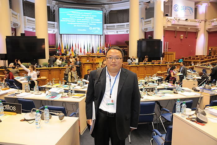 陈爱林在第36届世界遗产大会上