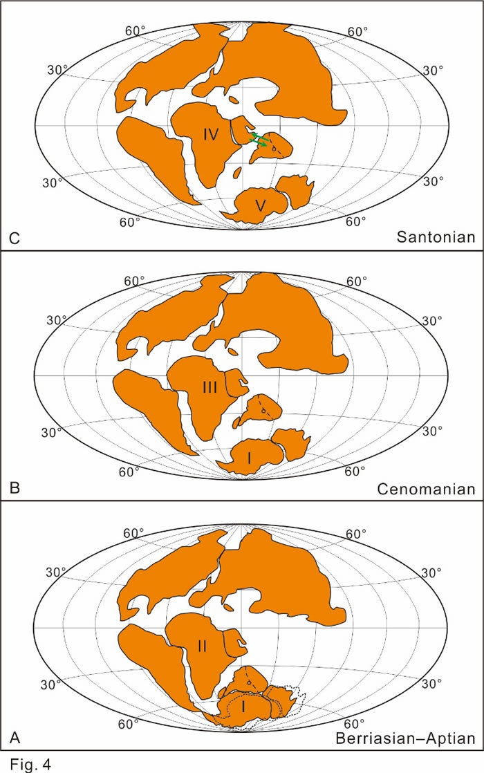 根据孢粉植物区系对比分析重建的白垩纪印度板块分离和漂移历史