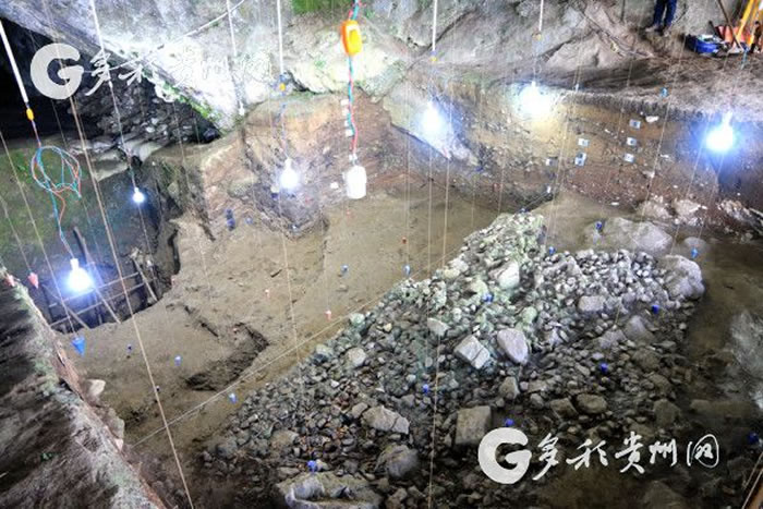 贵州省贵安新区高峰镇岩孔村招果洞遗址发掘出土大量古人类活动遗迹