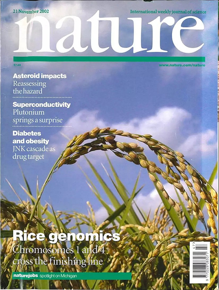 Qi Feng et al. Sequence and analysis of rice chromosome 4. Nature 420, 316–320