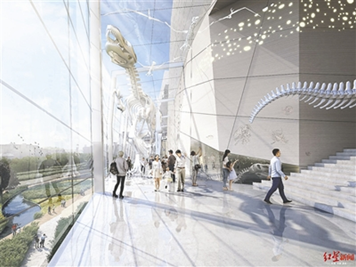 成都自然博物馆主体结构完工 明年6月来看合川马门溪龙