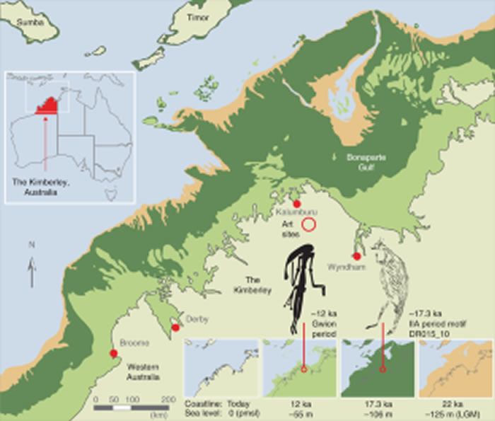 《自然人类行为》:澳大利亚发现1.73万年前袋鼠岩画