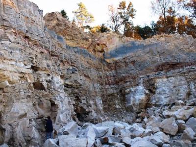 波兰首都华沙以南博尔科夫威斯露天黏土矿发现数百个2亿年前的恐龙足迹和骸骨化石